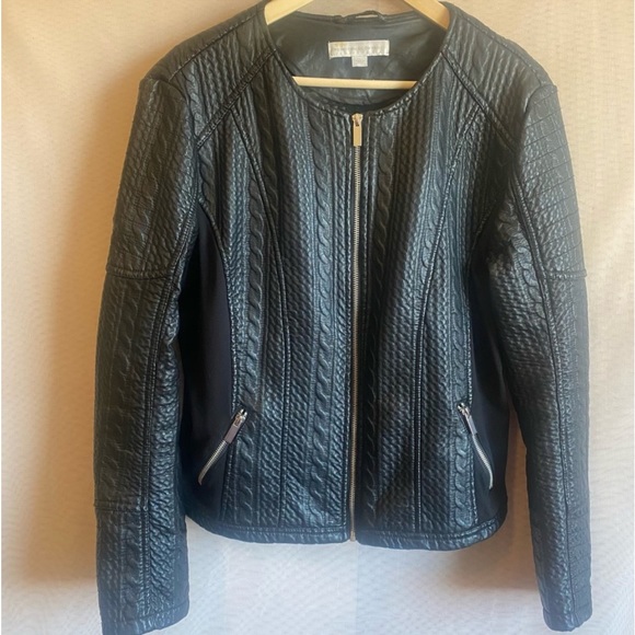New York & Company Jackets & Blazers - New York & Company jacket, vegan leather, size XL, Black